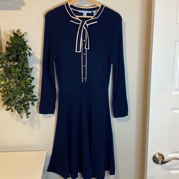 Draper James Dresses & Skirts - Draper James Navy Blue Sailor Bow Sweater Dress - Medium